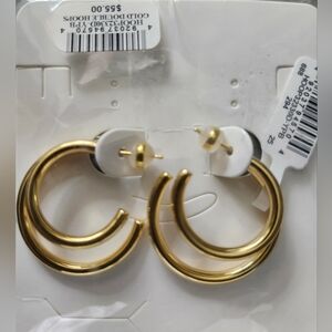 Gold Double Hoop Earrings
